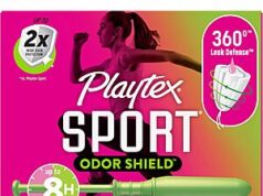 $5.62 – 32-Count Playtex Sport Tampons (16 Regular/16 Super, Unscented) – Lowest Price Ever on Amazon with S&S and Free Shipping Box of Playtex Sport Tampons (16 Regular/16 Super, Unscented)