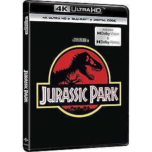 Jurassic Park 4K UHD Deal Jurassic Park 4K Ultra HD + Blu-ray + Digital cover