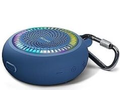 $9.89 – SOWO 5″ Waterproof Bluetooth Shower Speaker with Clip, 10-Hour Playtime & RGB Lights (Blue) – + Free Shipping SOWO Waterproof Bluetooth Shower Speaker with Clip (Blue)