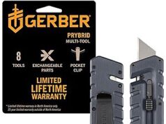 $13.04 – * | 4.25″ Gerber Gear Prybrid Utility 8-In-1 Multi-Tool EDC Knife (Blue) at Amazon 4.25" Gerber Gear Prybrid Utility 8-In-1 Multi-Tool EDC Knife (Blue)