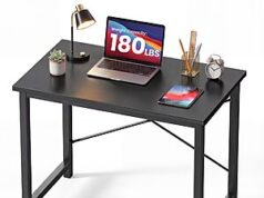 $19.99 – DUMOS 32 Inch Small Computer Desk for Home Office, Black – at Amazon DUMOS 32 Inch Small Computer Desk in black