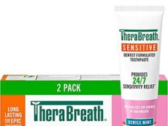 $8.35 – Thumb Score: +5 Sensitive Toothpaste 2-pack Now 40% Off at each on Amazon TheraBreath Sensitive Toothpaste 2-pack on Amazon