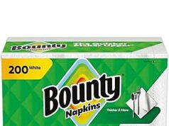 $2.69 – * | 200-Ct Bounty 1-Ply Paper Napkins at Amazon Pack of 200-Ct Bounty 1-Ply Paper Napkins on Amazon