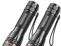 $8.79 – Prime Members Deal: (2-Pack) WdtPro Rechargeable Flashlights 1000 Lumens, IP65, 10H Long Lasting (Battery Included) 2-Pack WdtPro Rechargeable Flashlights in hand