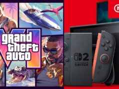 Grand Theft Auto VI Pre-Orders Live for Rumored Switch 2 Edition Grand Theft Auto VI logo on a Nintendo Switch 2 concept image