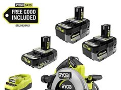 $179.00 – Ryobi ONE+ 18V HIGH PERFORMANCE Kit w/ (2) 4.0 Ah Batteries, 2.0 Ah Battery, Charger, & FREE ONE+ Brushless Circular Saw $179 Ryobi ONE+ 18V High Performance Kit on sale at Home Depot