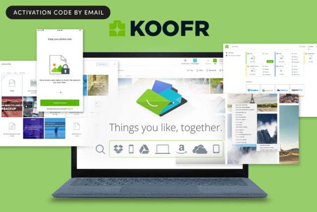Koofr cloud storage icon with lifetime offer highlighted
