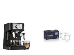 $114.99 – De’Longhi Manual Espresso Machine with 15 Bar Pump, Milk Frother, and 2 Thermo Espresso Glasses De'Longhi Manual Espresso Machine on Amazon sale