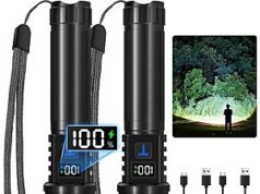 $9.87 – TrixHub Rechargeable High Lumen Flashlights w/ 5 Modes & LCD Display + Free Shipping with Prime or on $35+ TrixHub Rechargeable High Lumen Flashlights