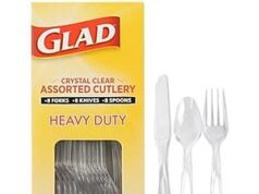 $2.20 – SnS | 24-Count Glad Clear Disposable Cutlery Set with Heavy Duty Plastic Forks, Knives, and Spoons at Amazon 24-count Glad Clear Disposable Cutlery Set with heavy duty plastic forks, knives, and spoons