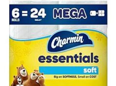 $4.14 – SnS, AC * | 6-Mega Roll Charmin Essentials Soft Toilet Paper at Amazon 6-Mega Roll Charmin Essentials Soft Toilet Paper