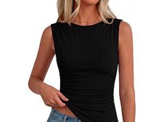 $7.49 – PRETTYGARDEN Women’s Boat Neck Ruched Sleeveless Tank Top (Various) + Free Shipping w/ Prime or on $35+ Women's Boat Neck Ruched Sleeveless Tank Top by PrettyGarden on Amazon