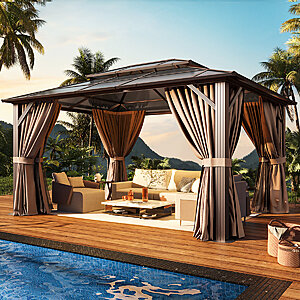 Outdoor Patio Gazebo on Sale at Wayfair 12' x 10' Outdoor Patio Gazebo with Hardtop Double Roof