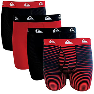 Quiksilver Boxer Brief Deal at Sam's Club 4-Pack Quiksilver Men's Performance Mesh Boxer Brief in black and navy