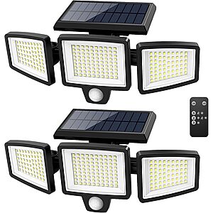 Tuffenough Solar Outdoor LED Security Lights on Sale at Amazon 2-Pack Tuffenough Solar Outdoor LED Security Lights w/ Remote