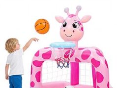 $19.99 – Soulchen 2-in-1 Toddler Inflatable Basketball Hoop & Soccer Goal Sports Activity Center Set (Giraffe) – Best Deal on Amazon Soulchen 2-in-1 Inflatable Basketball Hoop and Soccer Goal set in giraffe design