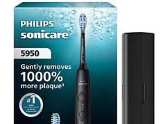 $60.00 – Philips Sonicare 5950 Series Electric Toothbrush, with Pressure Sensor, 6 Brushing Settings, SmarTimer, BrushPacer, 21-Day Runtime, Travel Case, for $60 Philips Sonicare 5950 Series Electric Toothbrush in white