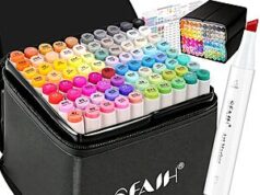 $16.99 – SFAIH 81-Color Dual-Tip Alcohol Markers Set w/ Storage Box, No-Bleed Sheet, & More (Chisel & Fine Tip) + Free Shipping w/ Prime or on $35+ SFAIH 81-Color Dual-Tip Alcohol Markers Set