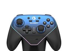 $35.99 – | GameSir Super Nova Wireless Gaming Controller (1000Hz Polling Rate, Hall Effect Stick & Trigger, Rubberized Grips, RGB Lighting) at Amazon GameSir Super Nova wireless gaming controller in black with red accents