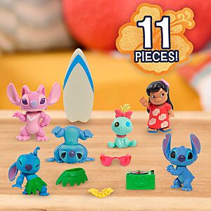 Disney Stitch toy set on sale 11-Piece Disney Stitch Collectible Figure Set with accessories