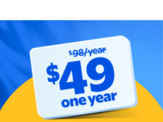 $49.00 – Walmart+ Membership 50% Off: 1-Year $49 @Walmart Walmart+ membership offer for $49