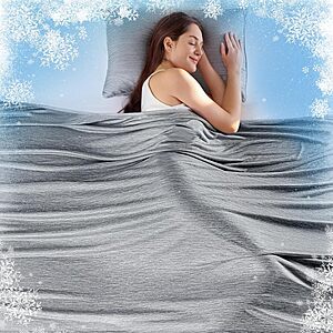 deal-920 Prime Members: 60" x 80" KMUSET Double-Sided Arc-Chill Cooling Blanket (Twin, Light Grey) + Free Sh