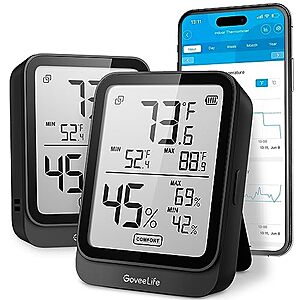 GoveeLife Hygrometer Thermometer Sale 2-Pack GoveeLife Hygrometer Thermometer Room Temperature Monitor on Amazon