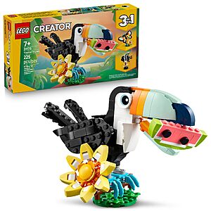 LEGO Creator Tropical Toucan Deal 225-Piece LEGO Creator 3 in 1 Wild Animals Tropical Toucan