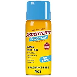 Aspercreme Lidocaine Dry Spray Deal 4-Oz Aspercreme Lidocaine Dry Spray on Amazon sale