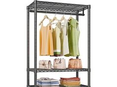 $44.99 – VIPEK V1 Portable Garment Rack w/ 4-Tier Adjustable Shelves & Hanging Rod (Black) – + Free Shipping VIPEK V1 Portable Garment Rack in black