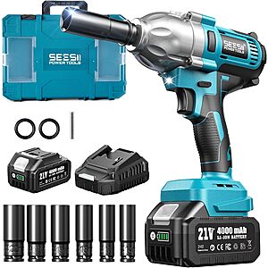 Seesii Cordless Impact Wrench Deal Seesii 21V Cordless Impact Wrench in use