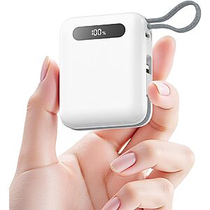 SIXTHGU Portable Charger Power Bank Deal SIXTHGU Portable Charger Power Bank with built-in USB-C and Lightning cables