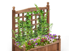 $39.89 – Costway Weather-Resistant Wood Planter Box w/ Trellis + Free Shipping Costway Weather-Resistant Wood Planter Box w/ Trellis + Free Shipping
