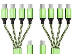 $6.49 – 2-Count 5′ Jogrytece 4-in-1 USB-C Charging Splitter Cables (Green/Black) ($3.25 each) + Free Shipping w/ Prime or on $35+ 2-Count 5' Jogrytece 4-in-1 USB-C Charging Splitter Cables (Green/Black) ( each) + Free Shipping w/