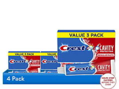 $12.49 – (4) 3-Pack 5.7-Oz Crest Plus Cavity Protection Regular Toothpaste ($1.04 Ea) + Free Shipping w/ Walmart+ or on $35+ (4) 3-Pack 5.7-Oz Crest Plus Cavity Protection Regular Toothpaste ( Ea) + Free Shipping w/ Walmart+