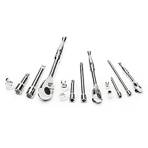 deal-2230 Husky 1/4 in., 3/8 in. and 1/2 in. Drive 72-Tooth Ratchet and Accessory Set (14-Piece), FS, Home De