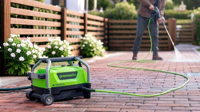 Grab Greenworks’ highly portable compact 13A 2,100 PSI electric pressure washer at a 2026 low right