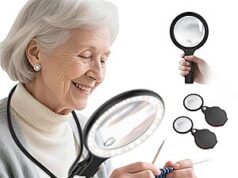 $11.95 – 5.5″ Lightswim 5X Hands-Free Neck Wear & Handheld Magnifying Glass w/ 2-Pack 10X Pocket Magnifiers + Free Shipping with Prime or on $35+ lightswim handsfree neck wear product image