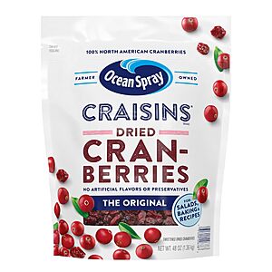 Ocean Spray Craisins deal with Subscribe & Save A large bag of Ocean Spray Craisins Original Dried Cranberries