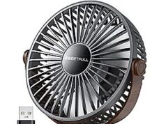 $8.39 – 6.5″ SWEETFULL USB Desk Fan, 3-Speed 360° Adjustable (Various Colors) + Free Shipping w/ Prime or on $35+ 6.5" SWEETFULL USB Desk Fan in Black Wood Grain