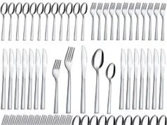 $20.49 – 60-Piece Hunnycook Stainless Steel Silverware Set for 12 (Mirror Polished, Dishwasher Safe) & More + Free Shipping w/ Prime or on $35+ Hunnycook Stainless Steel Silverware Set for 12 on sale