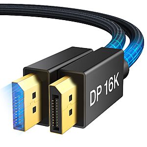 deal-887 6.6' IVANKY 80Gbps 16K DisplayPort Cable 2.1 + Free Shipping w/ Prime or on +