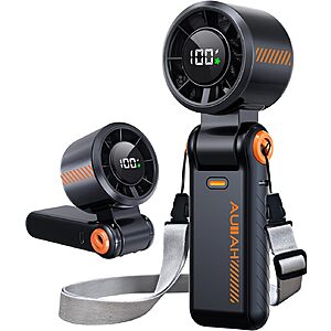 AUIIAH Portable Turbo Fan Deal AUIIAH Portable Handheld Turbo Fan in black