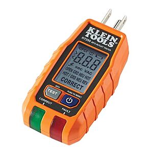 Klein Tools GFCI Receptacle Outlet Tester Deal Klein Tools GFCI Receptacle Outlet Tester with LCD