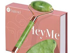 $3.74 – BAIMEI Jade Roller & Gua Sha Facial Massage Set (Green) + Free Shipping BAIMEI Jade Roller & Gua Sha Facial Massage Set in green