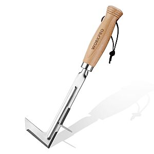 12 inch WORKPRO Crack Weeder on Amazon sale 12 inch WORKPRO Stainless Steel Crack Weeder with Beech Wood Handle