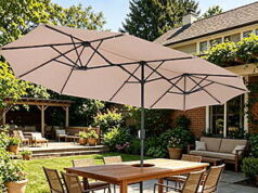 $56.84 – Ainfox 13ft Large Patio Rectangle Umbrella (Khaki/Blue) at Record Low Price on Walmart Ainfox 13ft Large Patio Rectangle Umbrella (Khaki/Blue) on Walmart