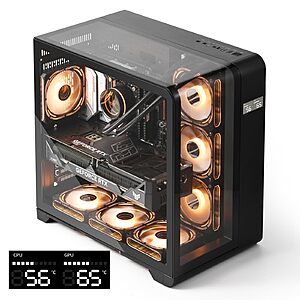 darkFlash L280 PC Case on sale at Amazon darkFlash L280 ATX Mid-Tower PC Case with Digital Display and 4 ARGB Fans