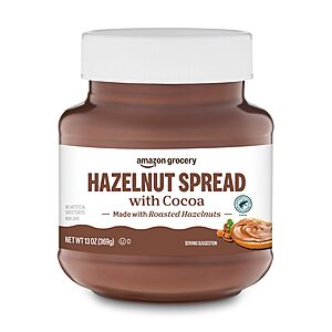 Amazon Hazelnut Spread with Cocoa deal 13 oz jar of Amazon Grocery Hazelnut Spread with Cocoa
