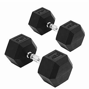 Flexwave 40 LB Rubber Hex Dumbbells on sale Flexwave 40 LB Rubber Hex Dumbbells set